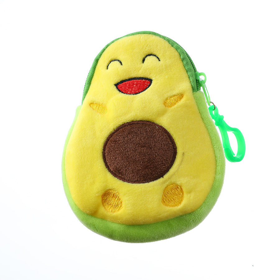 Cartoon Creative Cute Fun Avocado Expression Coin Purses