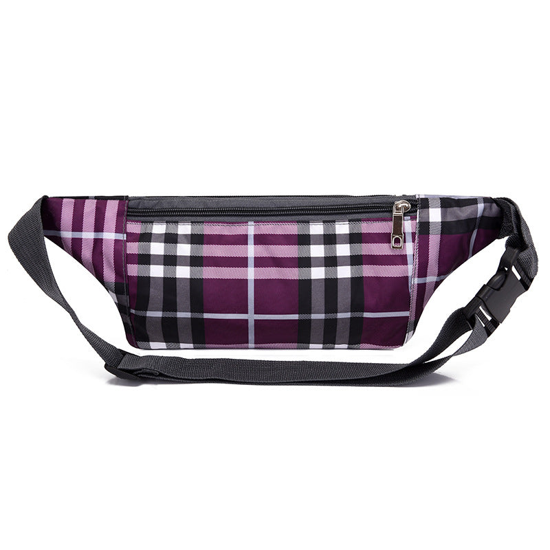 Women's Waterproof Plaid Leisure Running Fashion Waist Packs