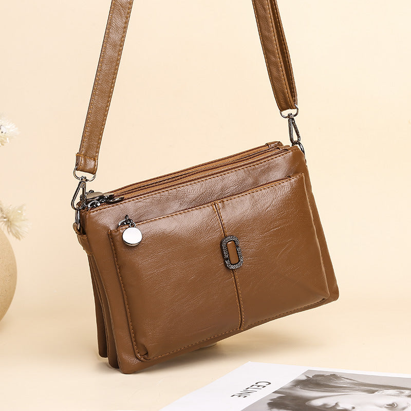 For Mom Simple Fashion Soft Leather Crossbody Bags