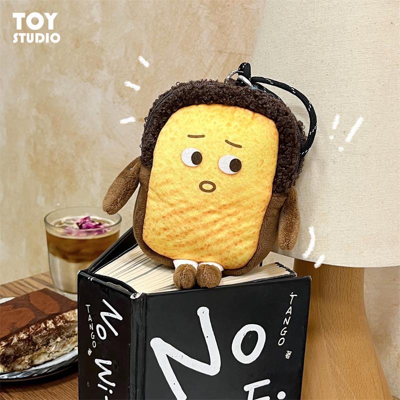 Expression Toast Bread Cartoon Cute Couple Coin Purses