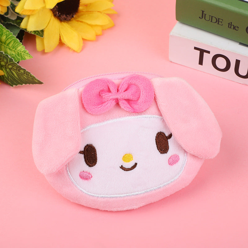 Korean Cartoon Heart Portable Mini Plush Coin Purses