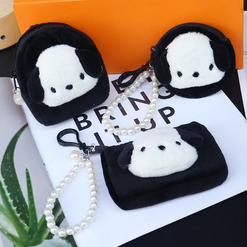 Cute Solid Color Dog Fashion Earphone Coin Purses