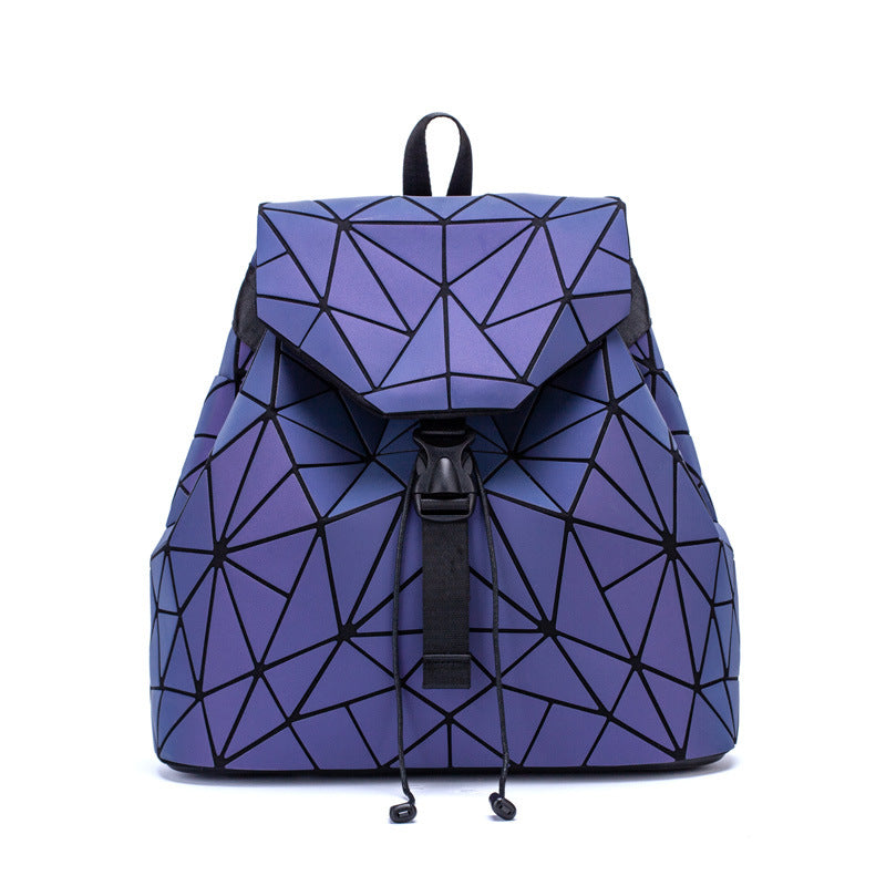 Women's Geometric Night Song Colorful Rhombus Trendy Backpacks