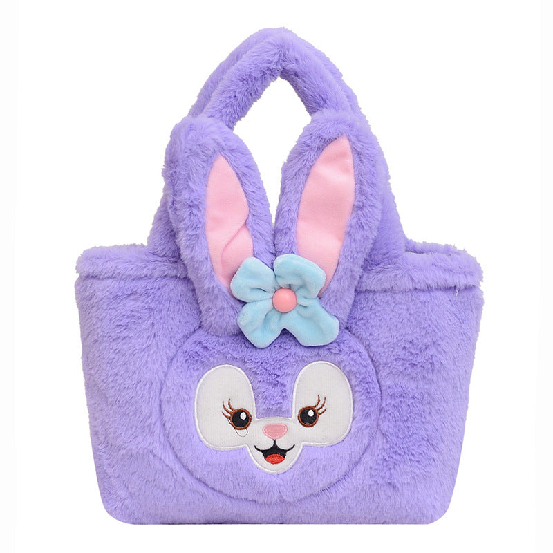 Children's Cute Cartoon Furry Portable Large Capacity Bags