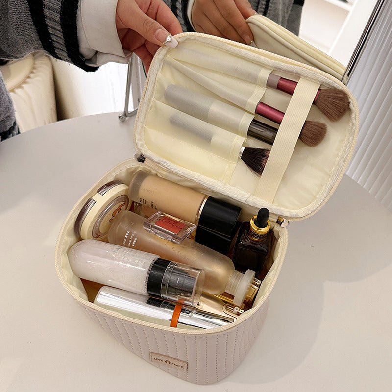 Fashion Open Lid With Storage Toiletries Cosmetic Bags