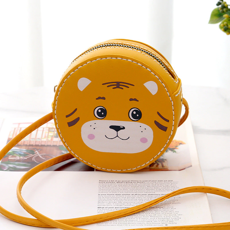 Children's Handmade Homemade Woven Small Round Tiger Purses