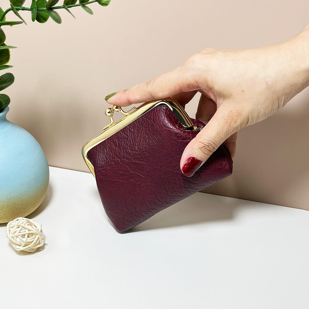 Women's Classy Retro Short Candy Color Coin Purses