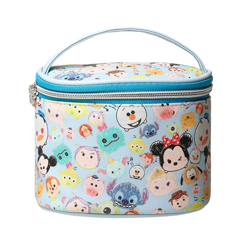 Round Barrel Cartoon Cute Large Capacity Cosmetic Bags