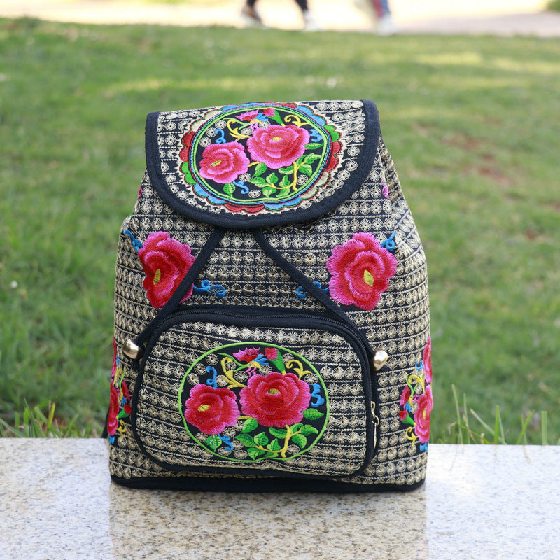 Women's Cool Ethnic Style Canvas Embroidered Backpacks