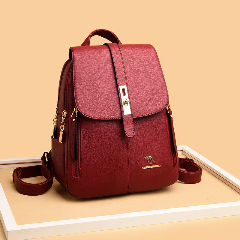 Women's Trendy Fashion Soft Leather Mummy Backpacks