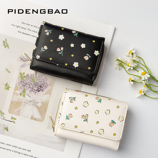 Women's Korean Style Fresh Creative Flower Multiple Ladies Wallets