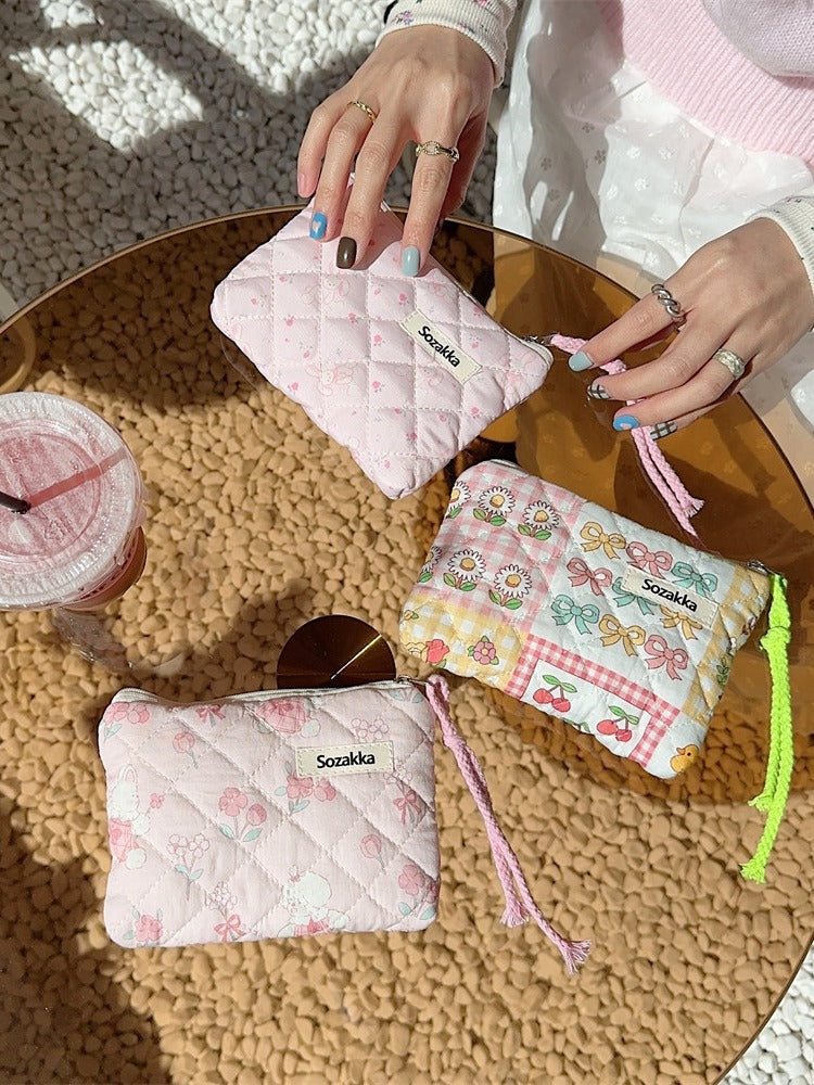 Innovative Fresh Floral Quilted Cute Storage Cosmetic Bags