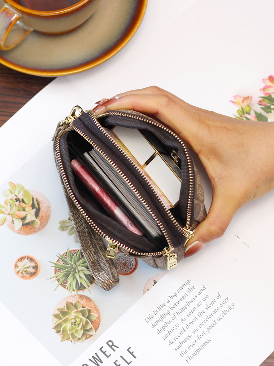 Exquisite Triple Zipper Mini Hand Clutch Coin Purses