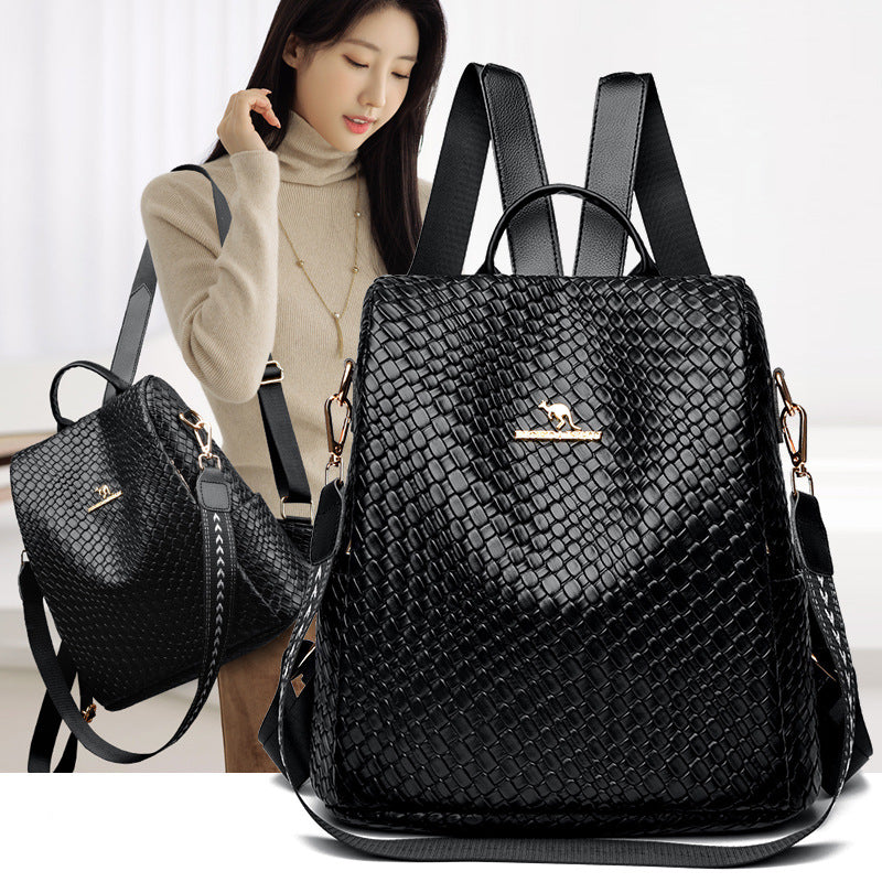 Creative Popular Woven Leather Cheap Selling Backpacks