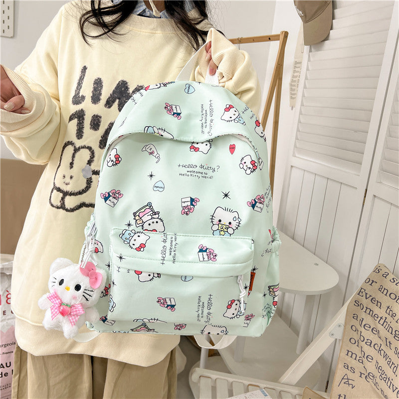 Women's Style Cat Printed College Large Capacity Backpacks