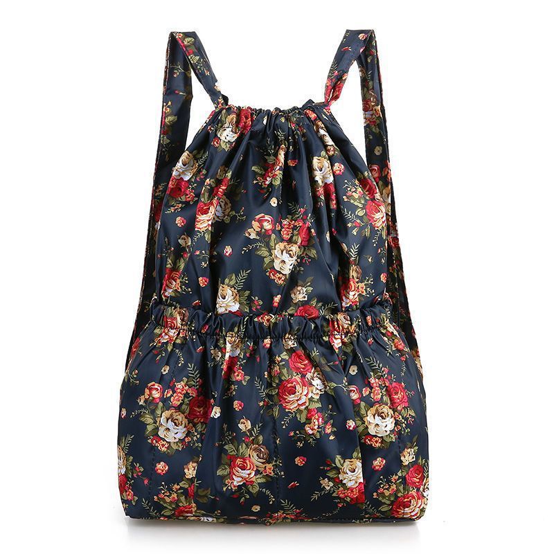 Women's Fashionable Simple Printed Drawstring Pocket Lightweight Backpacks