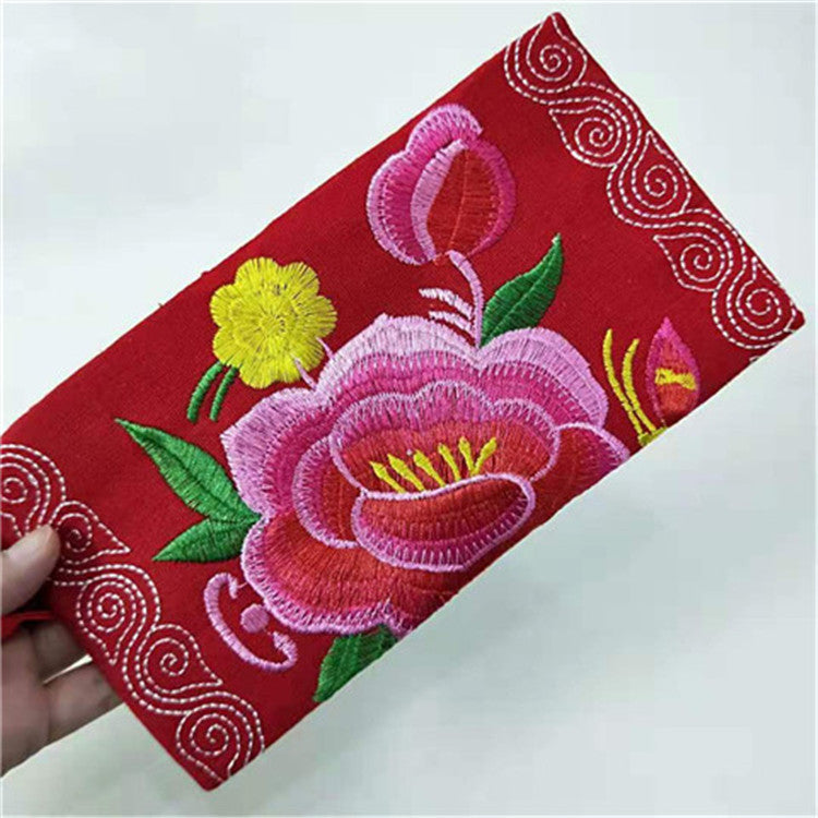 Women's Yunnan National Style Embroidered Soft Mobile Ladies Wallets