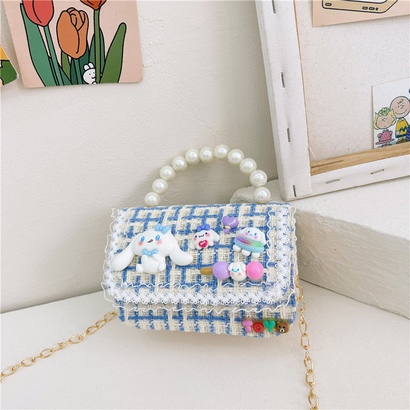 Sac à bandoulière en perles pour enfants, fourre-tout à la mode avec chaîne Simple