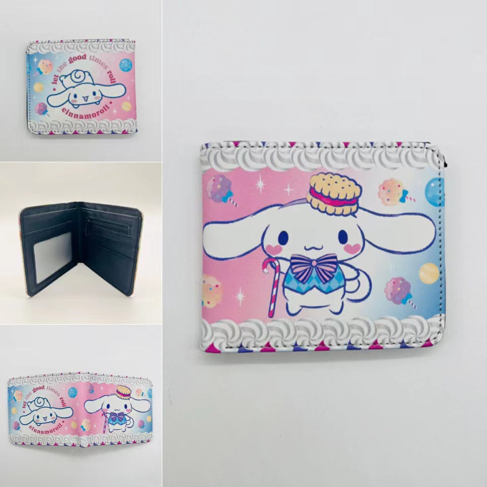 Cute Cartoon Anime Small Portable Color Printing Ladies Wallets