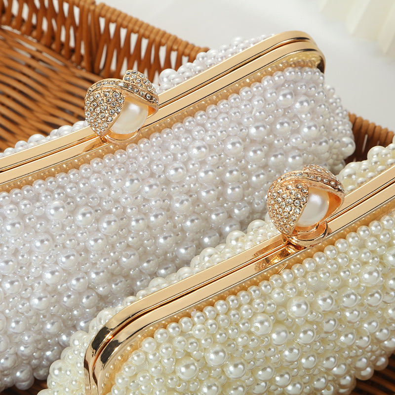 Women's Pearl Embroidery Dinner Portable Banquet Beaded Evening Bags