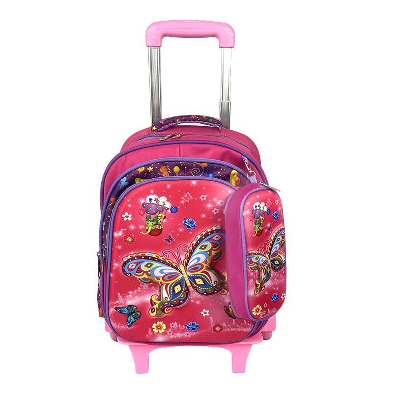 Children's Cartoon Detachable Six-wheel Three-piece Set Elementary School Students' Schoolbags