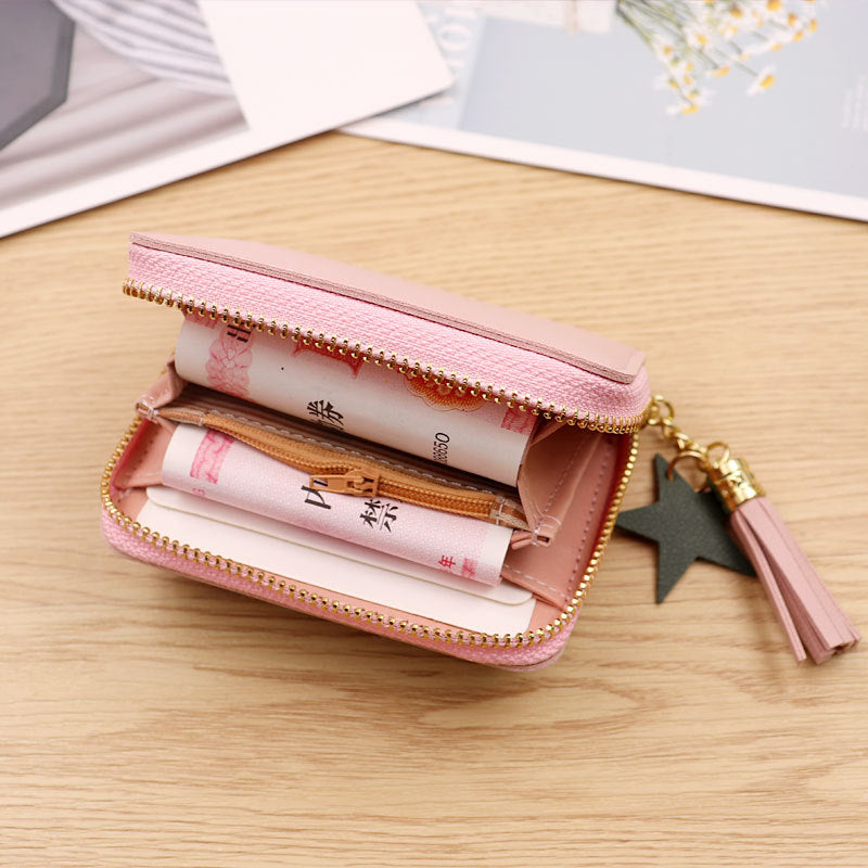 Women's Color Cute Style Zipper Korean Simple Purses