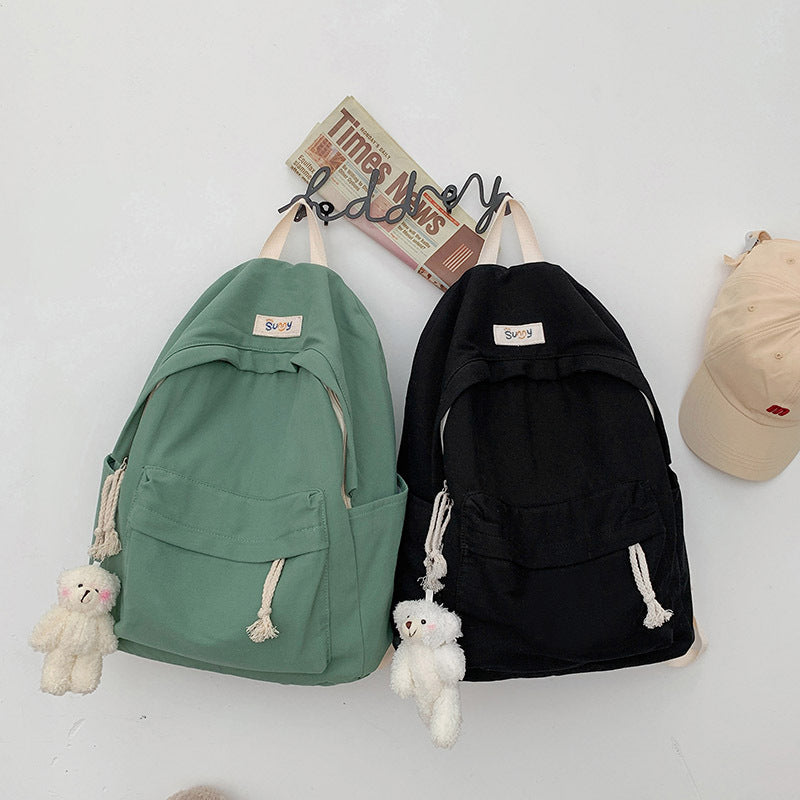 Style Fresh Campus Simple Canvas Female Backpacks