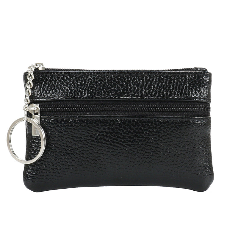 Cuir authentique sensation Tactile femme petit Mini porte-monnaie court à fermeture éclair