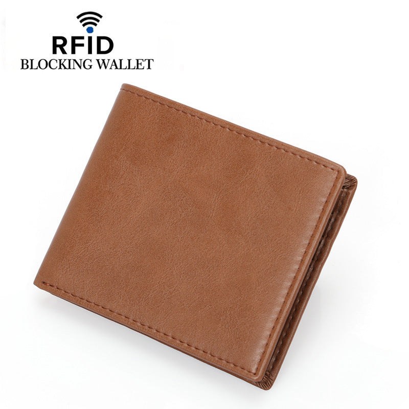 Men's Swiping Genuine Leather Vintage Thin Men's Wallets