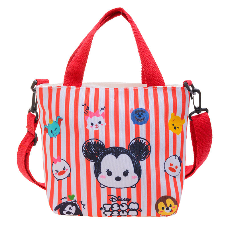 Children's Boys Fashionable Versatile Canvas Zip One Children's Shoulder Bags