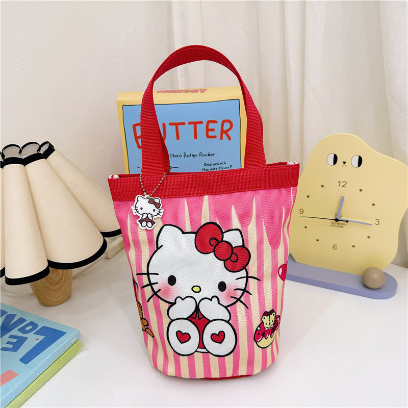 Seau d'anime pour enfants, sacs à bandoulière portables en toile de Style coréen pour enfants