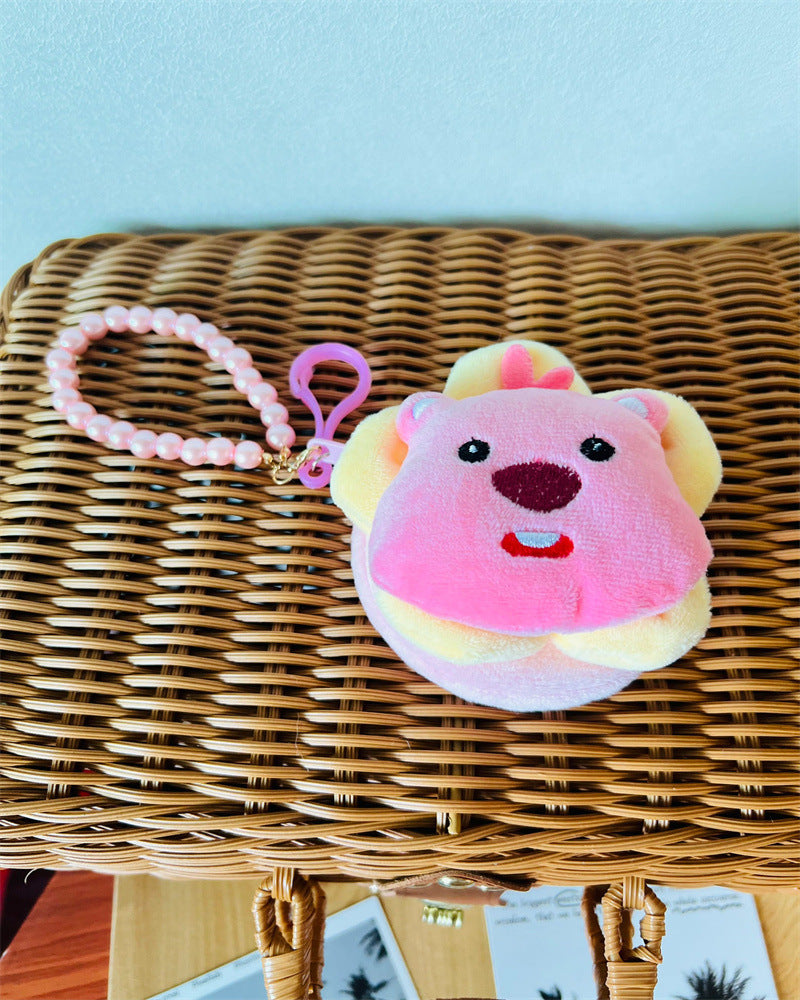 Cartoon Bunny Beaver Round Mini Ultra Coin Purses