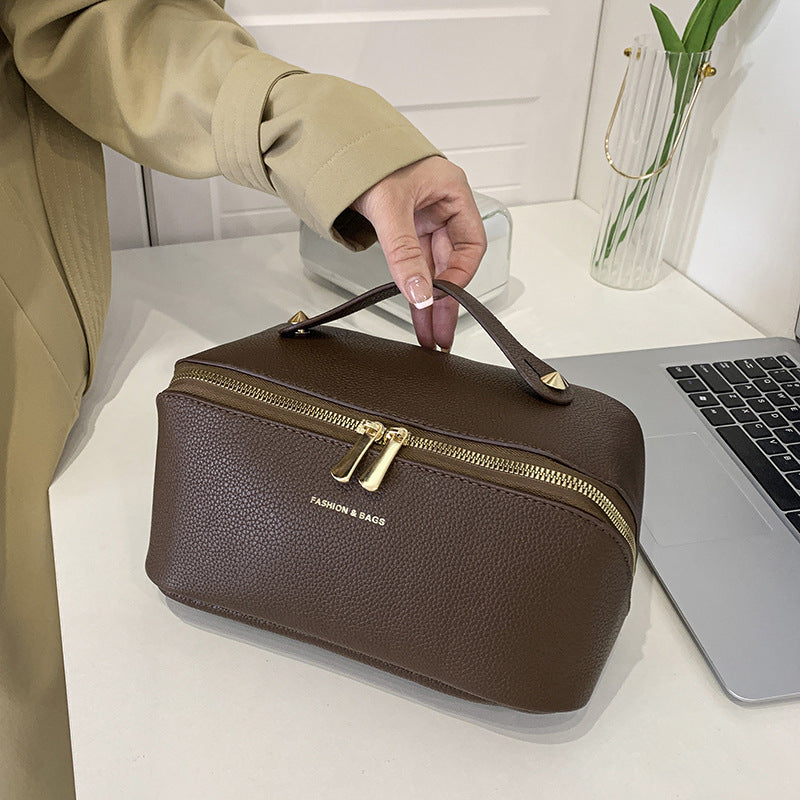 Beaux sacs à cosmétiques de lavage en cuir de grande capacité