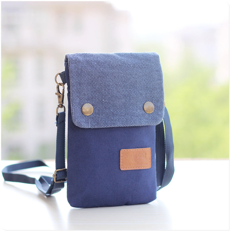 Women's Solid Color Canvas Simple Cloth Fashion Phone Bags