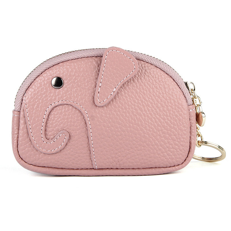 Elephant Creative Pocket Mini porte-monnaie en cuir véritable