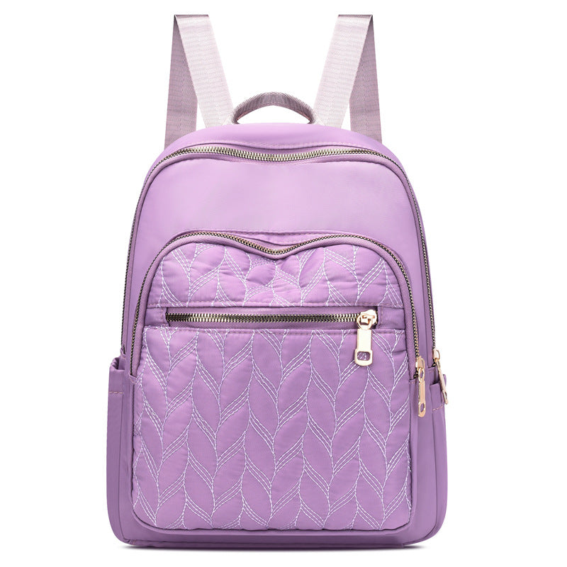 Women's Embroidery Thread Large Capacity Leisure Nylon Backpacks