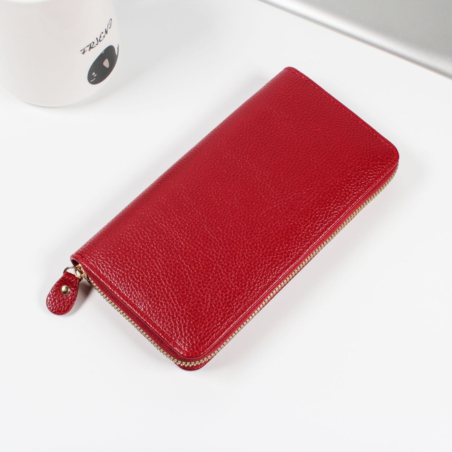 Women's Classic Lychee Pattern Zipper Long Coin Purses