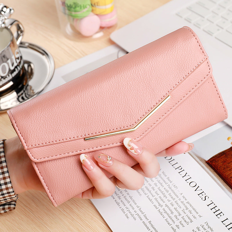 Women's Stitching Fashion Leather Korean Style Oil Wax Ladies Wallets