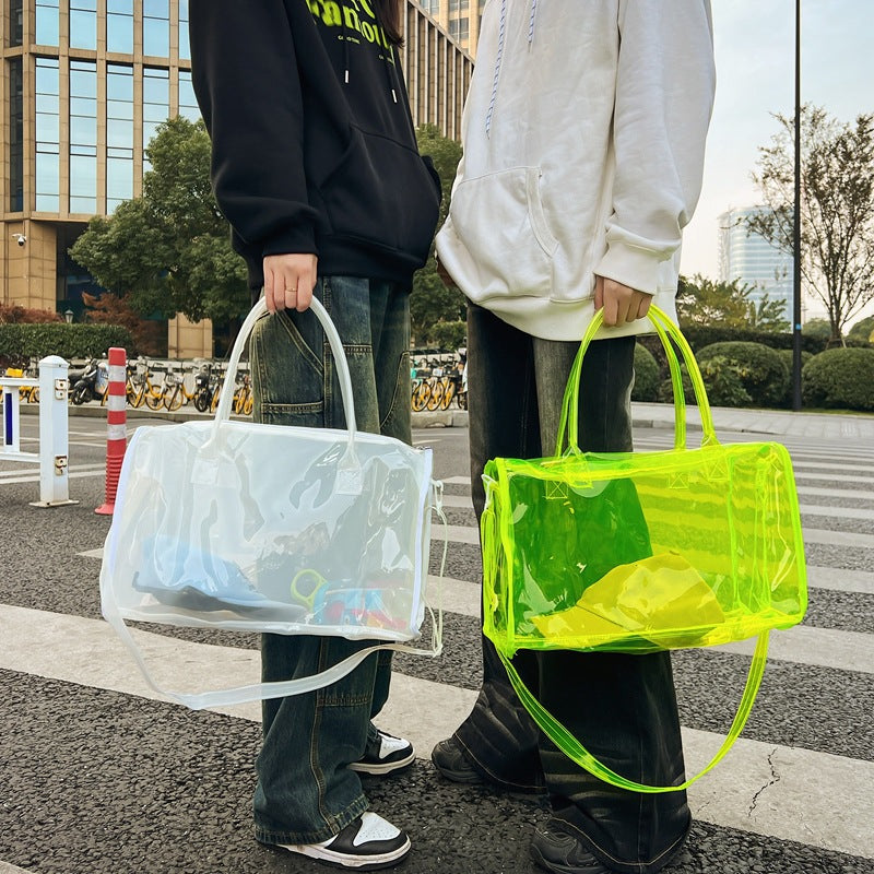 Sacs de voyage portables transparents de grande capacité de couleur bonbon