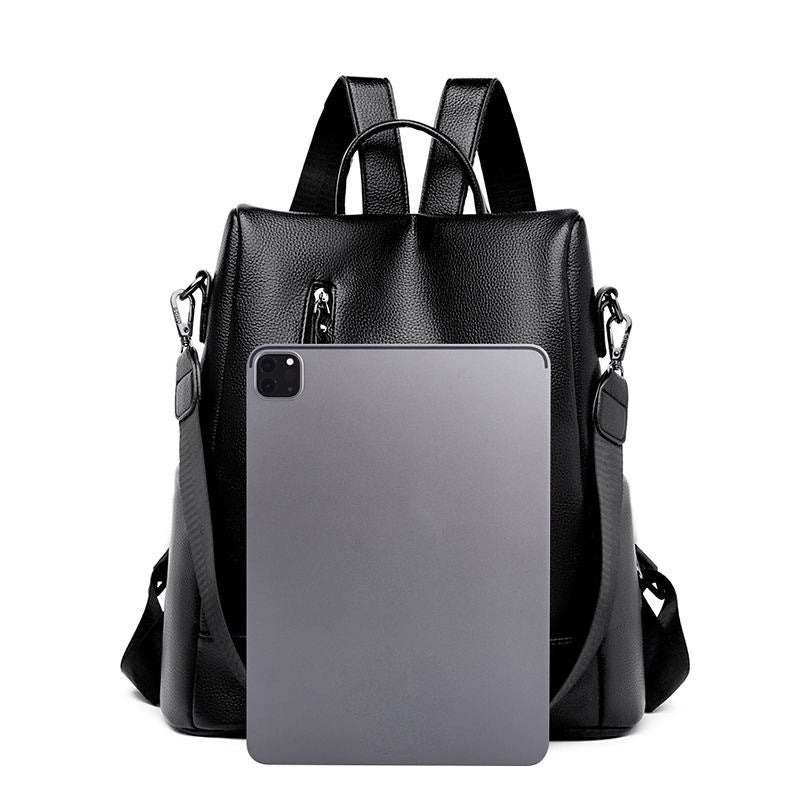 Women's Large Capacity High Sense Soft Leather Backpacks