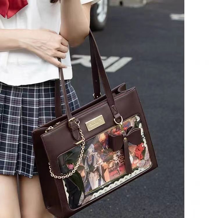 Cartoon Large Capacity Tote Versatile Transparent Shoulder Bags