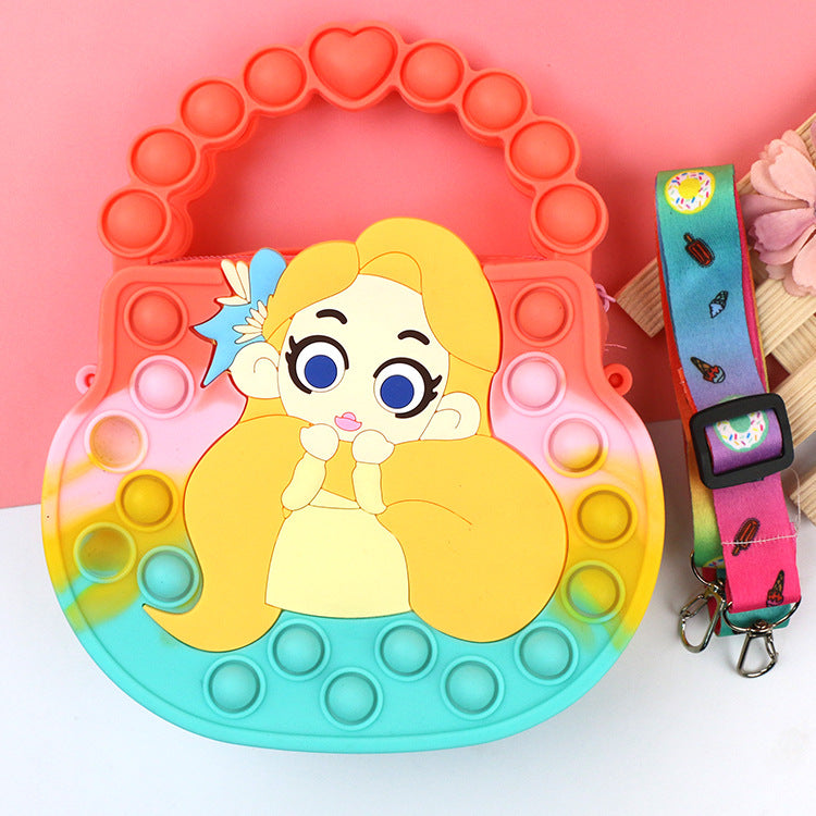 Killer Pioneer Cartoon Color Silicone Portable Double-sided Children's Coin Purse