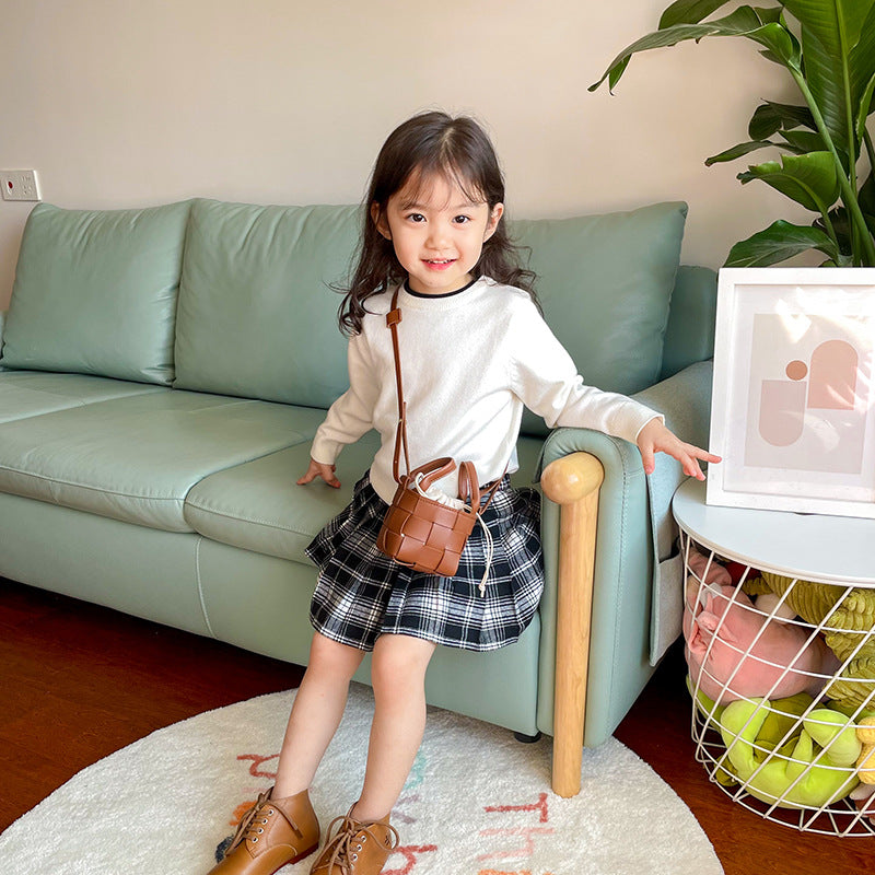 Sacs à bandoulière tissés à la mode pour enfants, jolis sacs à bandoulière tendance pour enfants