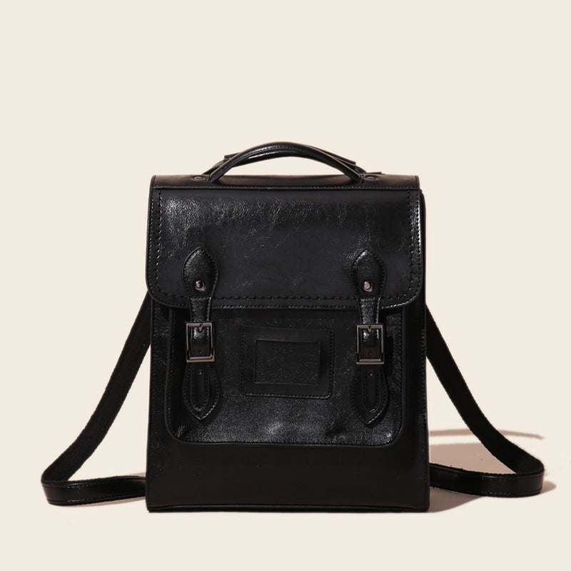 Women's Leather Oil Wax Retro Easy Matching Backpacks