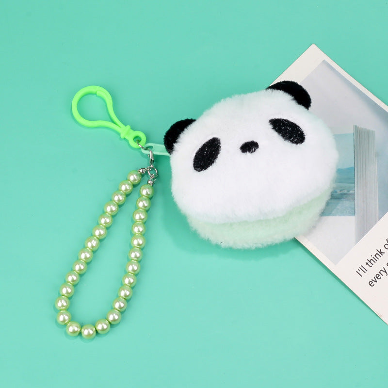 Cartoon Plush Panda Mini Storage Bead Necklace Coin Purses