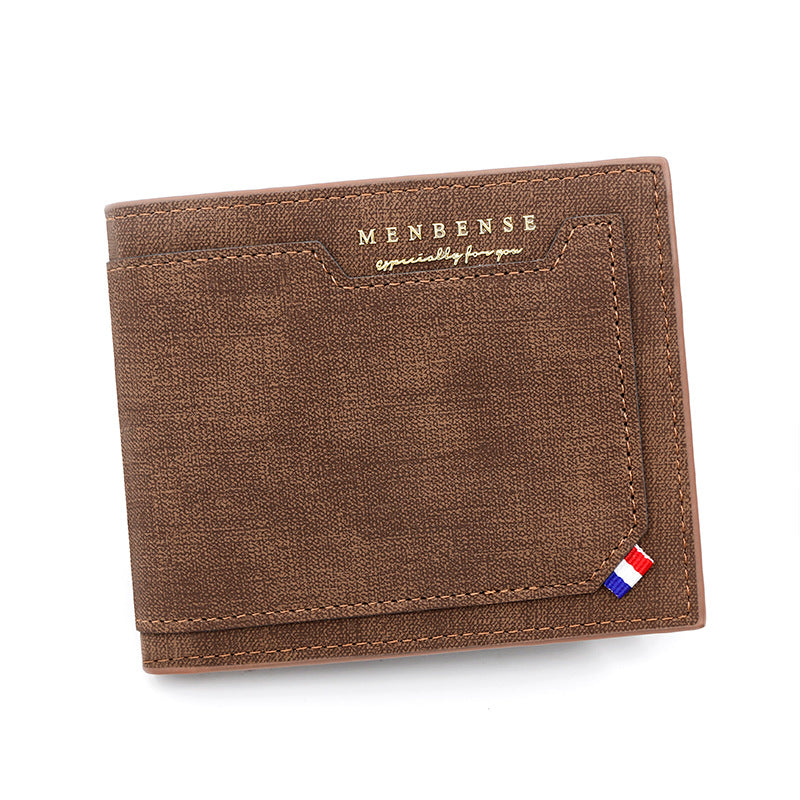 Men's Korean Style Short Frosted Hinge Large Men's Wallets