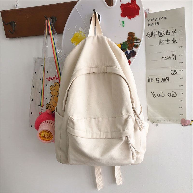 Style Fresh Campus Simple Canvas Female Backpacks