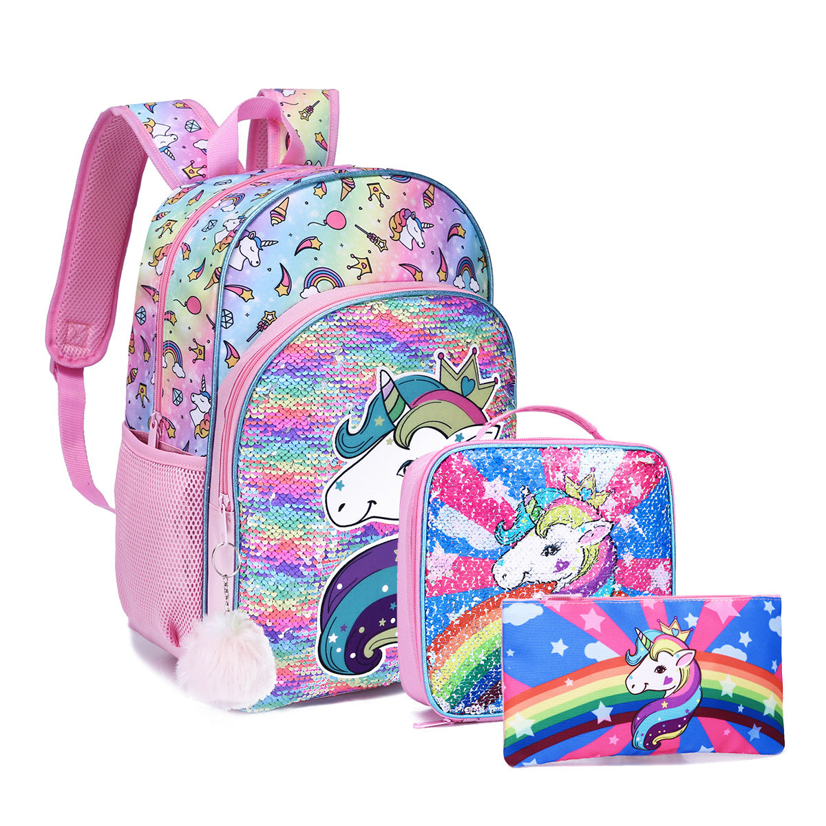 Pretty Charming Graceful Mermaid Three-piece Primary Elementary School Students' Schoolbags