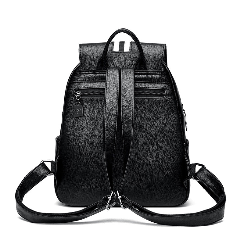 Women's Leather Tactile Feel Spring Fashion Large Backpacks