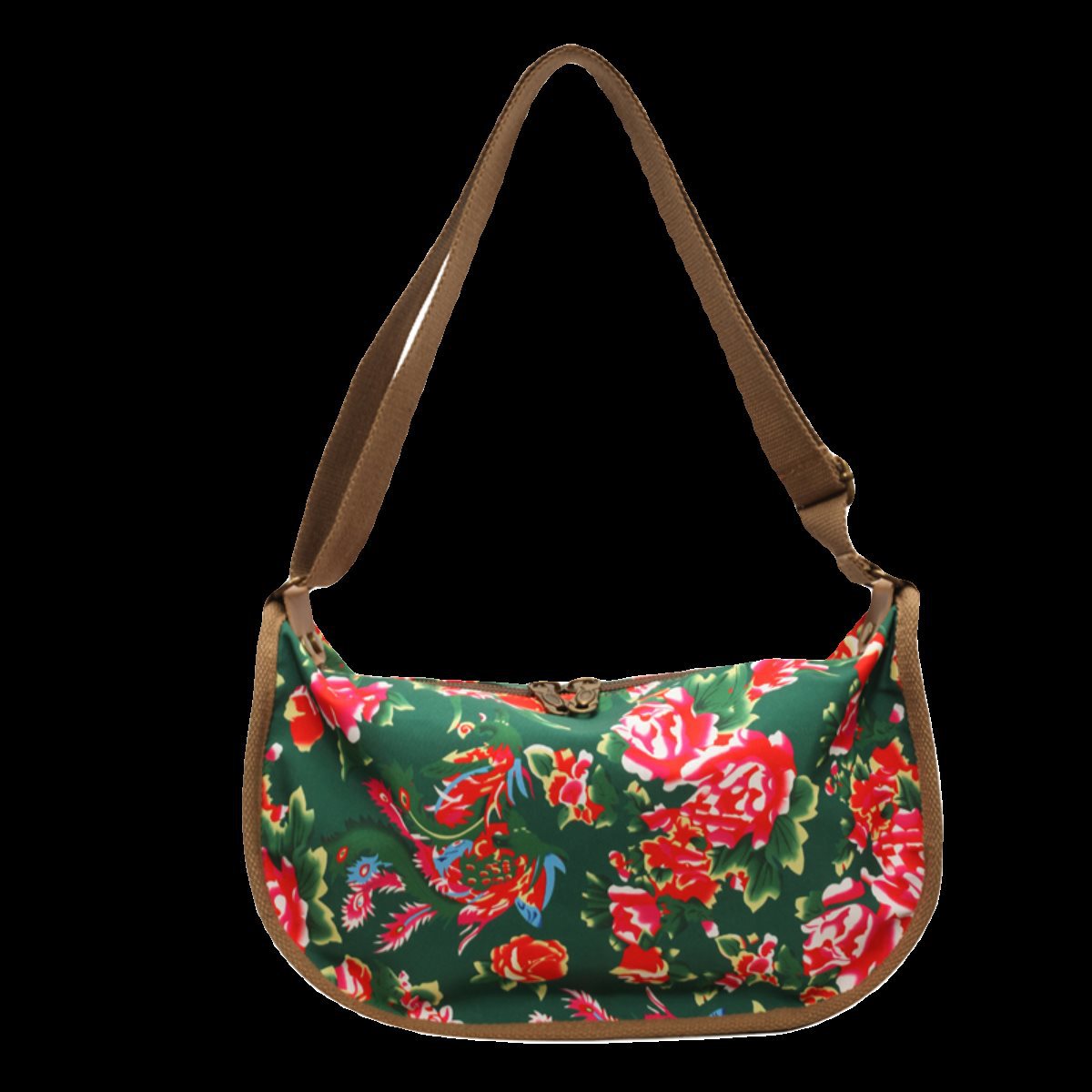 Women's Northeast Big Flower Canvas Design Dumpling Handbags